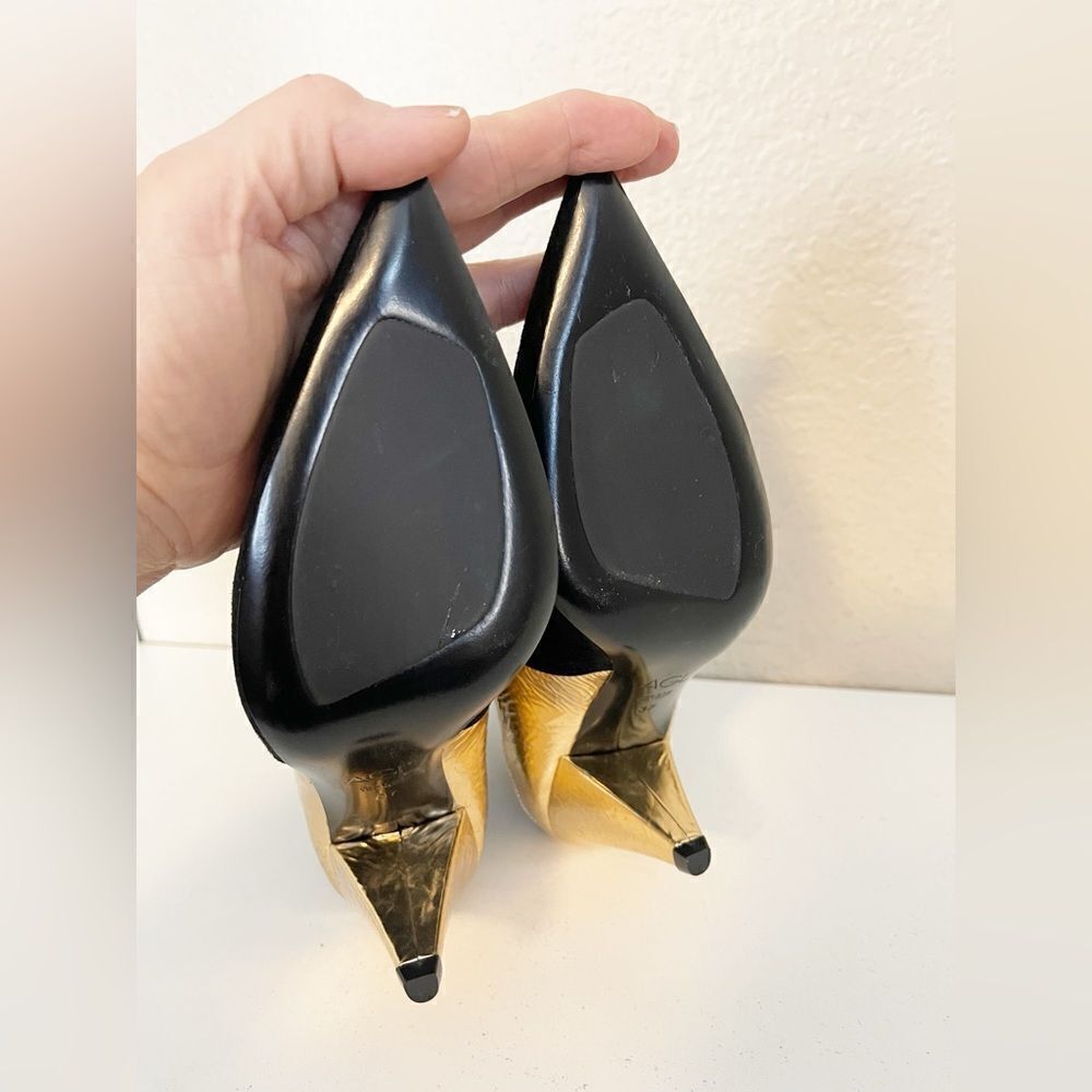 AGL gold metallic black leather Ankle boots 37 - Picture 7 of 11